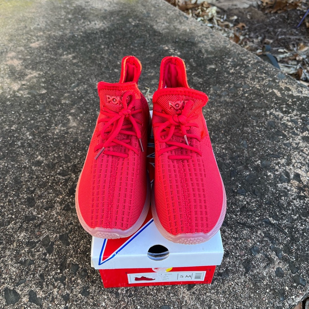 NWT Pony all red lace up boys 5 sneakers
